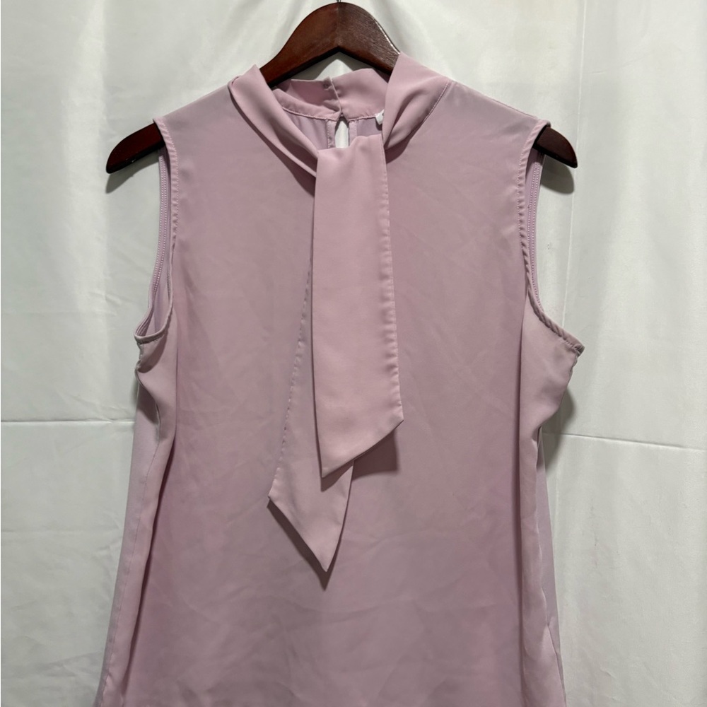 Calvin Klein Pink Sleeveless Tie Front Blouse